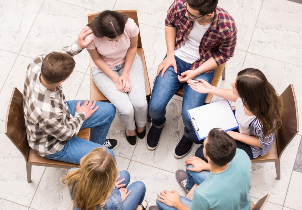 A group therapy session at Transformations Treatment Centers, a leading substance abuse treatment provider in Florida