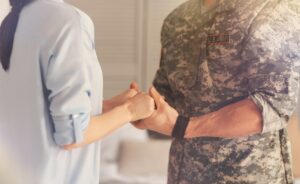 Group of military veterans and first responders engaged in a therapeutic session