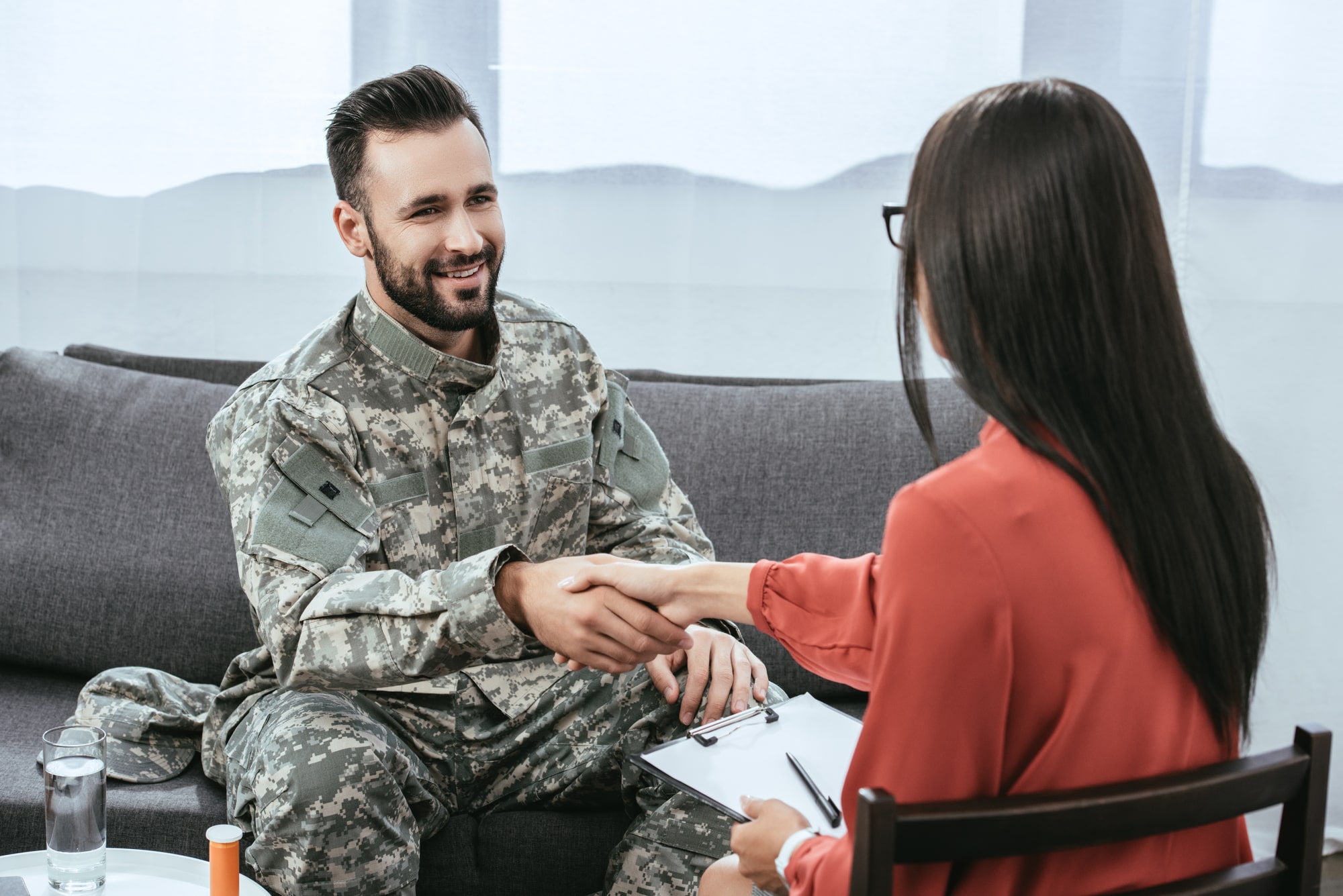 A person with PTSD and substance use disorders going through dialectical behavioral therapy for treatment of co-occurring disorders